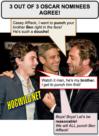 oscars: george clooney casey affleck javier bardem