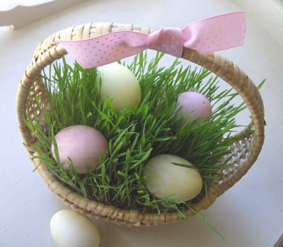 pictures of easter eggs in a basket. easter eggs in a asket.