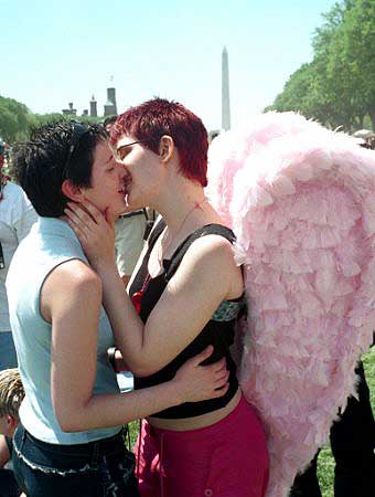 not only were they lesbians-- they were rooting for the ANGELS instead of the Dodgers!