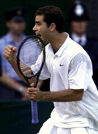 Pete Sampras aka Bert plays mixed doubles with Ernie, if ya catch my drift.