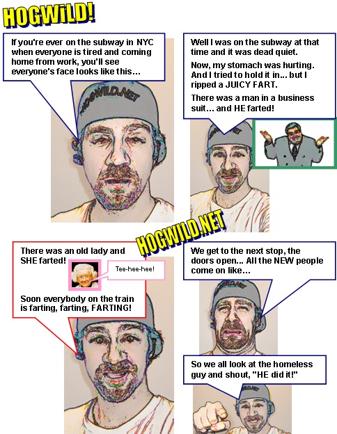 funny myspace cartoons: nyc subway fart